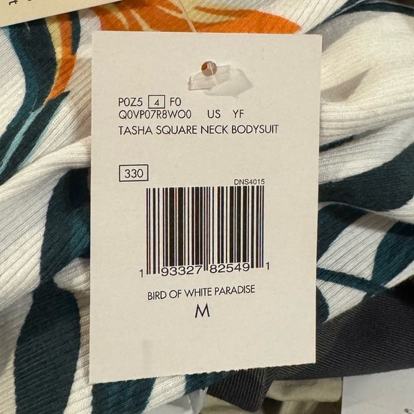 Guess Floral bodysuit Long Sleeve tropical NEW medium stretch thong - Picture 6 of 6